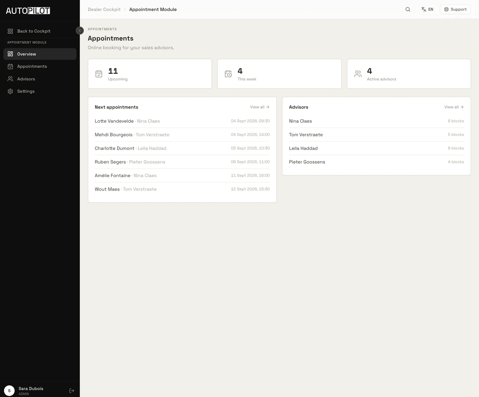 Appointments, AutoPilot Platform